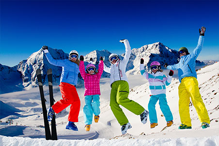 Professional ski equipment including ski goggles, ski clothing, skis, ski boots, and accessories for indoor and outdoor ski resorts.