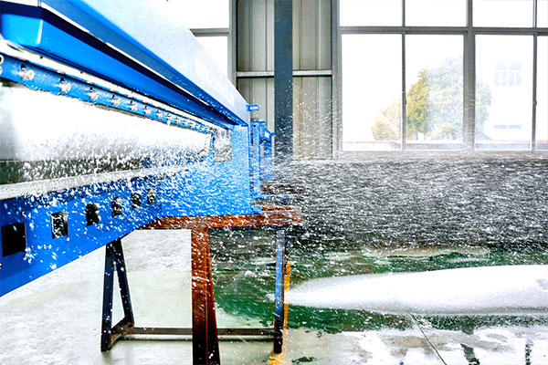 Close-up details of a Focusun snow falling machine featuring precision components for realistic artificial snowfall effects.